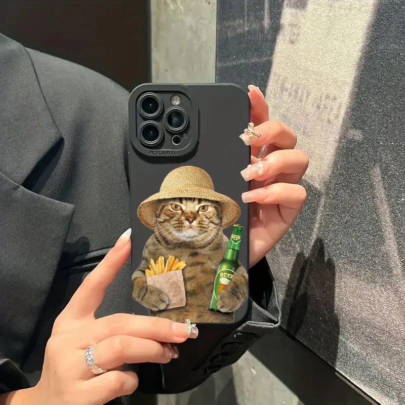 Funda de teléfono de silicona con diseño de gato y cerveza bonita para Samsung Galaxy S25 S24 S23 S22 S21 Ultra Plus FE A06 A26 A33 A56 A34 A54 - imagen 3