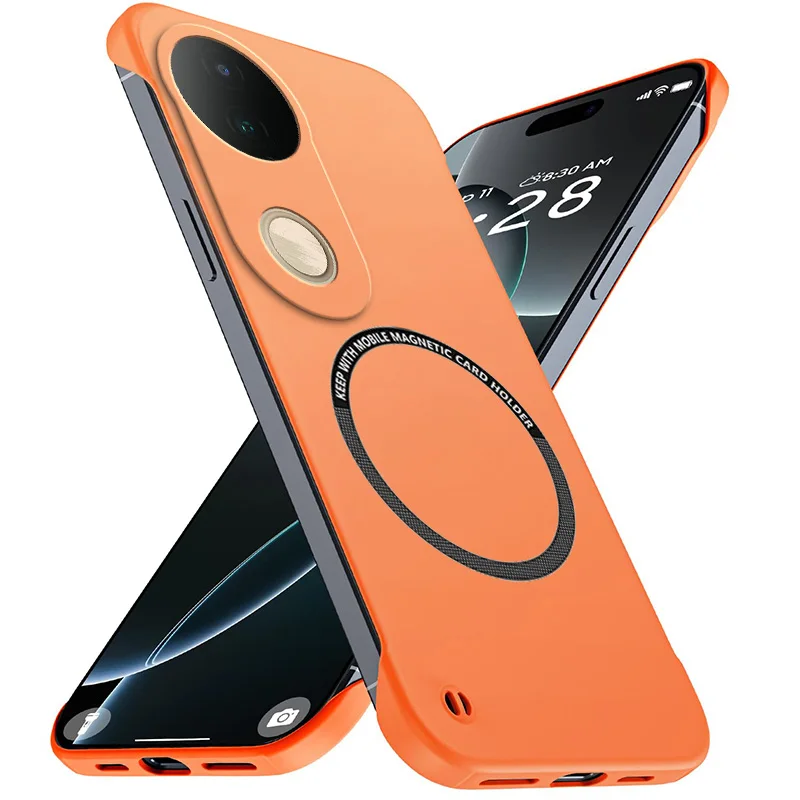 Fundas de teléfono magnéticas delgadas para VIVO S20 Pro VIVOS20 V2429A, cubierta dura de PC antiarañazos mate, armadura a prueba de golpes sin bordes - imagen 2
