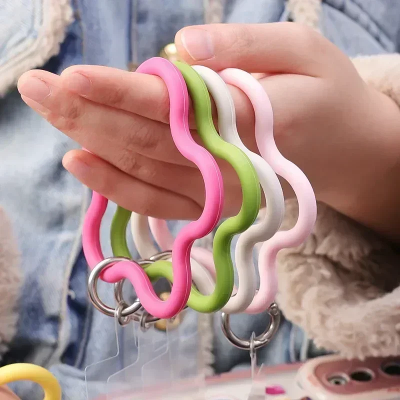 LLavero de corazón de amor de estrella de mar antipérdida, correa para teléfono móvil, anillo colgante, cordón colgante para teléfono, pulsera de silicona suave - imagen 3