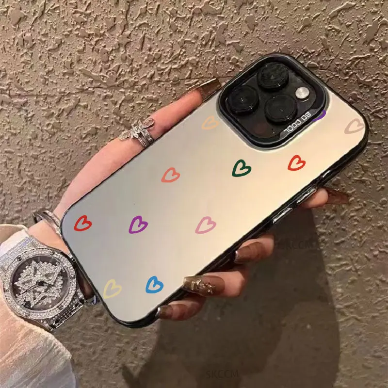 Funda de teléfono con patrón de corazón de amor, cubierta dura mate, pantalla completa de colores, para iPhone 15, 13, 12, 14, 11 Pro Max, X, XS, XR, 7, 8, 15 Plus - imagen 4