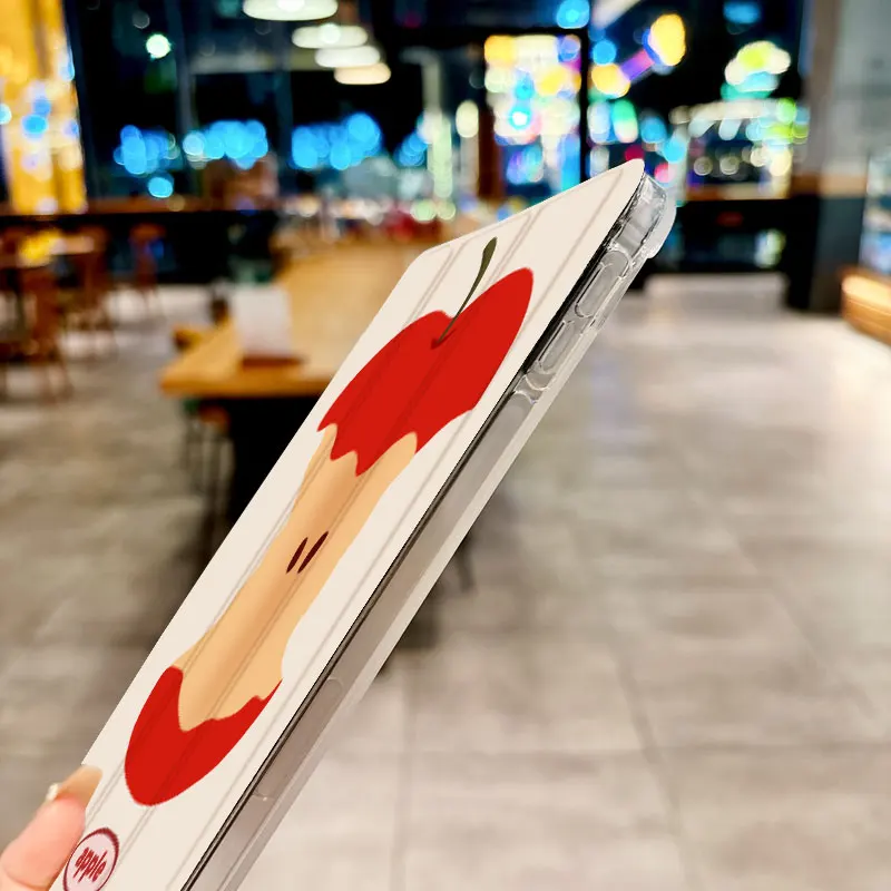 Funda para tableta triple con patrón ins Apple core para iPad pro 10/11/2020/6/7th /8th /Air 3rd/Air 4th/9th gen/Air 5th Gen 2022/Air 1 - imagen 5