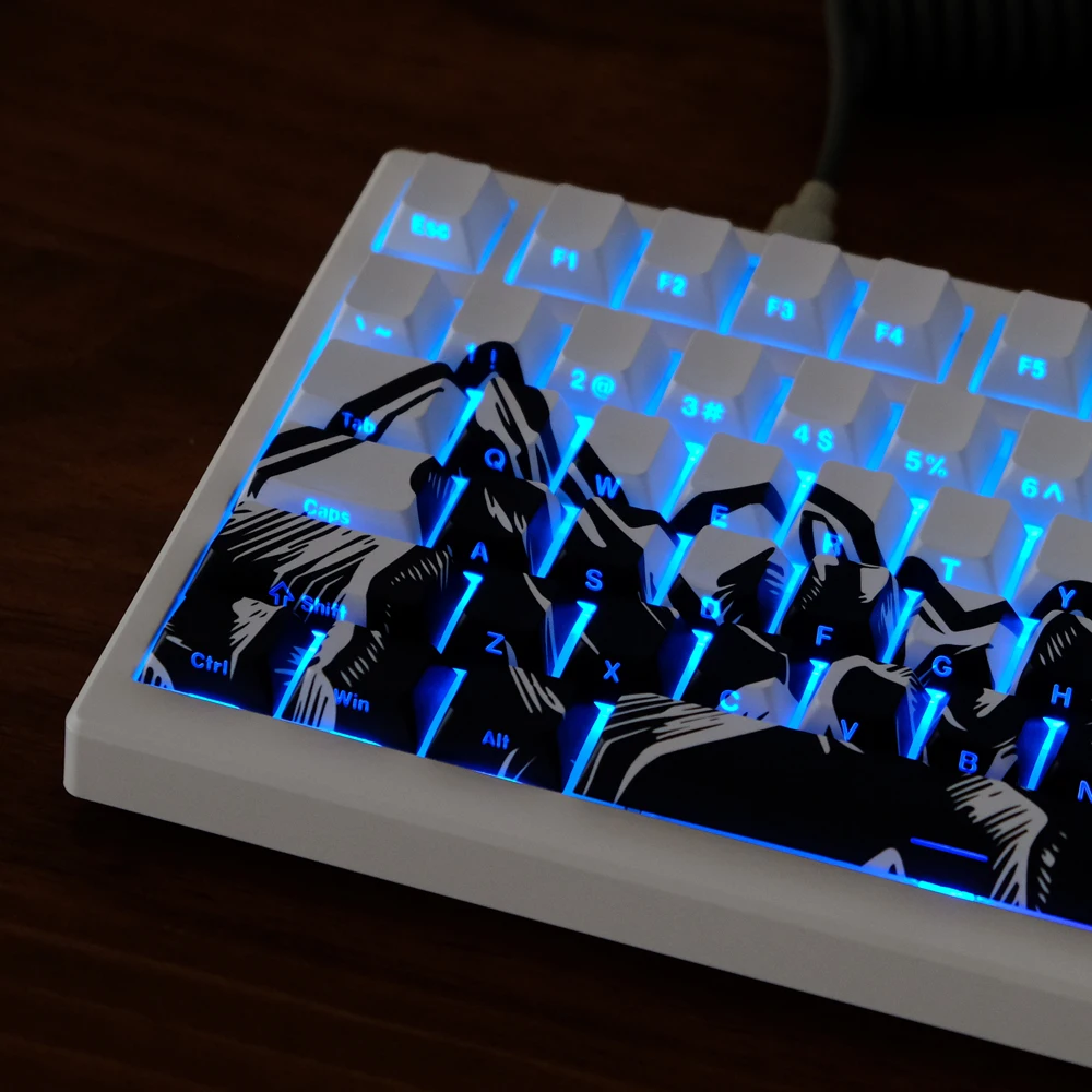 136 teclas The Sun Rises High Keycap estampado lateral teclas retroiluminadas perfil de cereza PBT tapa de tecla de doble disparo para teclado de juego MX - imagen 2