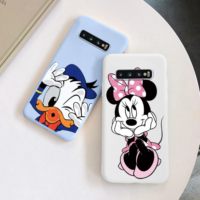 Para Samsung S10 S 10 Plus S10E funda de teléfono Linda rosa Mickey Minnie suave TPU protección a prueba de golpes para Samsung Galaxy S10 - imagen 3