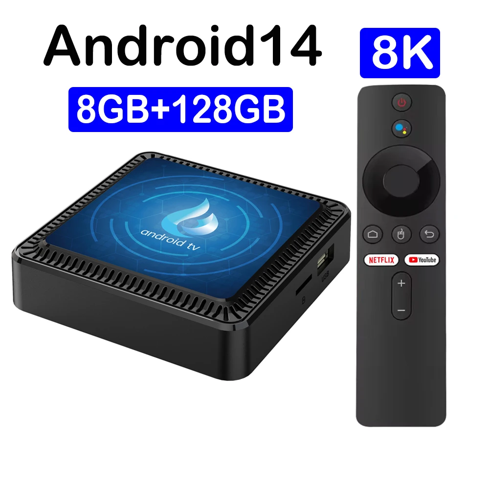 Q17 Smart TV Box 5G Wifi Android 14 TV Box Quad Core Allwinner H313 64GB 128GB decodificador asistente de Google reproductor multimedia Netflix - imagen 2