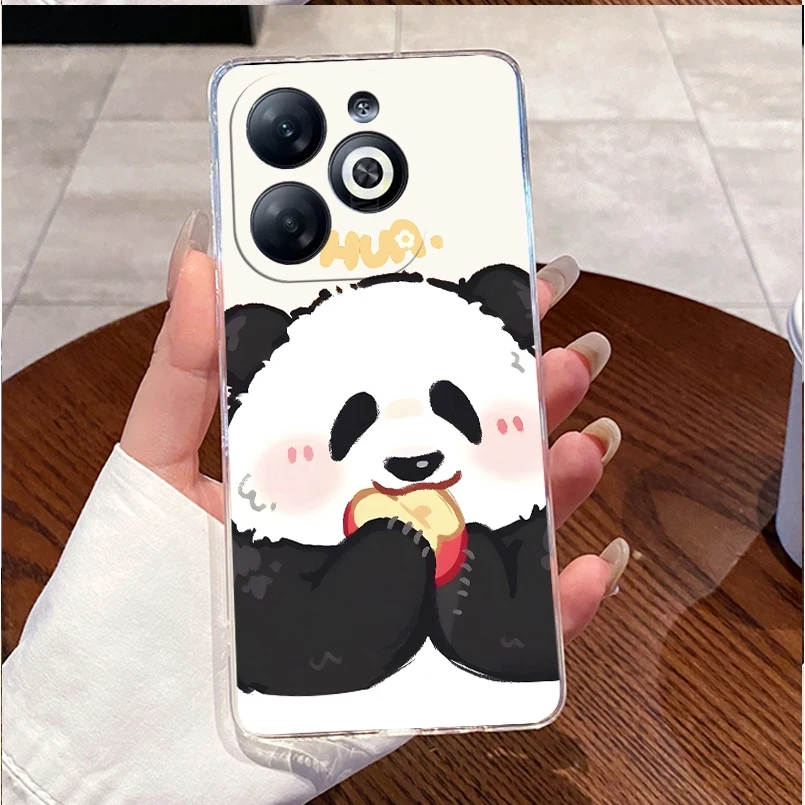 Para Infinix Smart 8 X6525 funda de silicona transparente a prueba de golpes de lujo lindo conejo de amor patrón divertido para Infinix Smart 8 funda de teléfono - imagen 2