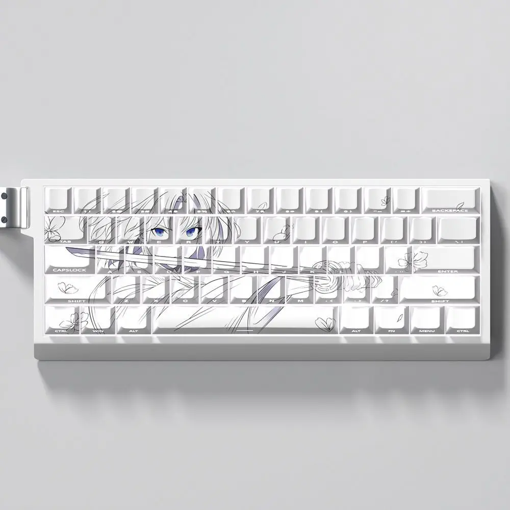 Teclas SHI de 73 teclas, juego de teclas de Anime Cherry PBT, teclas translúcidas laterales grabadas para teclado mecánico 61/65/68ND63Ace60made68