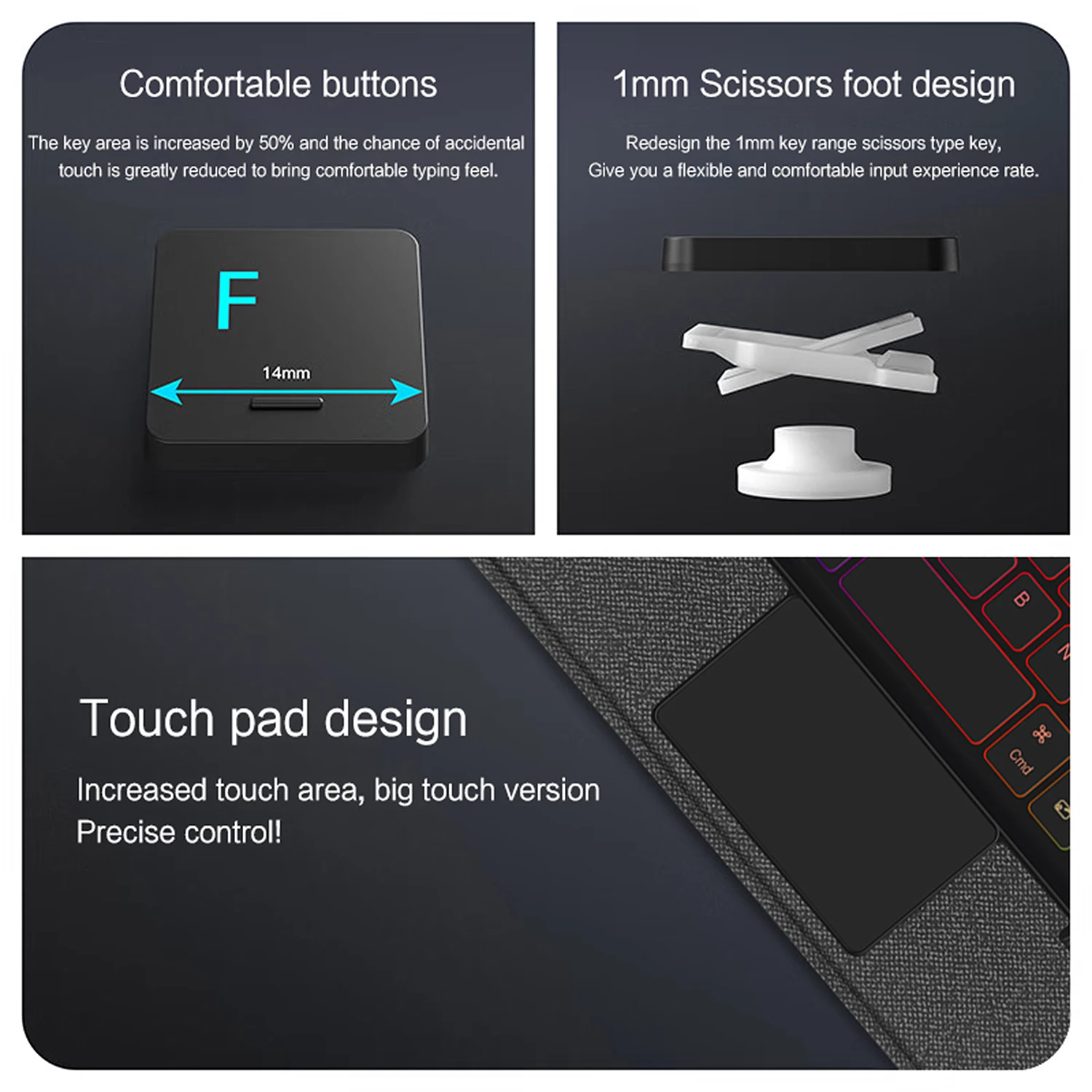 HUWEI teclado mágico con retroiluminación para iPad Mini 7, funda para iPad Mini 2024 A17 Pro, funda con soporte de 8,3 pulgadas, teclado inteligente con Trackpad - imagen 5