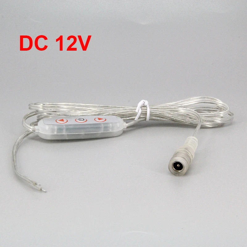 Cable de alimentación de luz de atenuación LED DC 12v con ajuste de brillo de 2M con interruptor controlador de atenuación