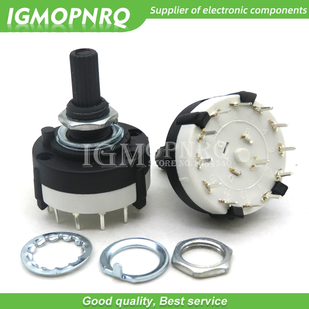 RS16 RS26 banda seleccionable Selector de canal giratorio interruptor giratorio de una sola cubierta Selector de banda 1P12T 2P6T 3P4T 4P3T - imagen 3