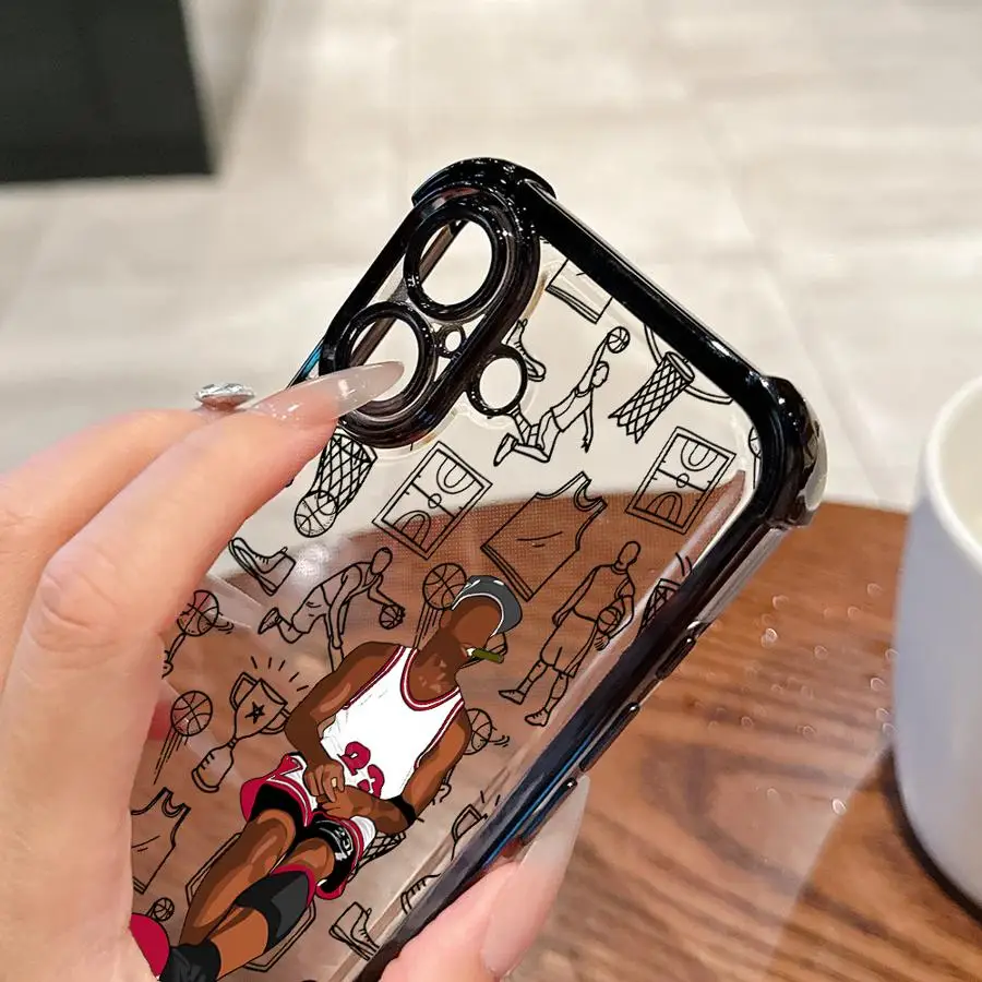 Funda de teléfono para iPhone 17 Air 16e 16 15 14 Plus 13 12 11 Pro Max cubierta transparente deportes de baloncesto - imagen 5