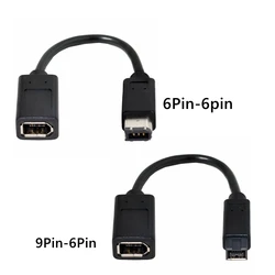 IEEE 1394 IEEE1394 6PIN hembra a 1394b 9PIN a 6PIN macho a hembra extender Firewire 400 a 800 Cable adaptador 10cm 0,1 m