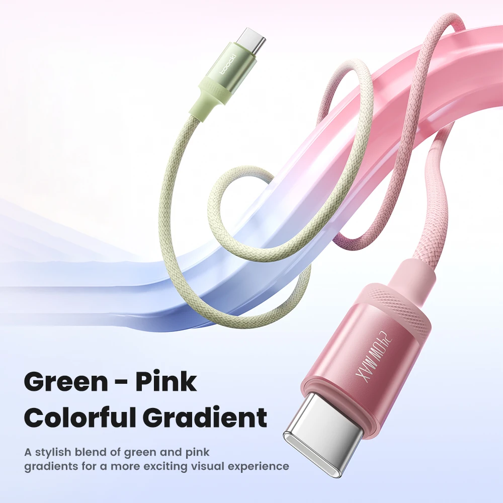 Toocki Cable USB C de dos colores de 240W PD3.1 QC4.0 carga rápida para Macbook iPhone 17 16 Samsung Xiaomi Honor Cable tipo C ultra rápido - imagen 3