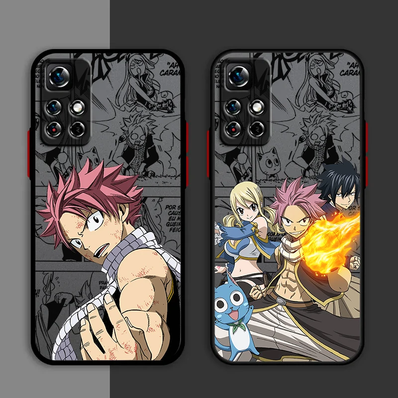 Funda de teléfono FAIRY TAIL Natsu para Redmi Note 13, 12, 11, 10 Pro Plus Pro S T 5G, cubierta translúcida mate esmerilada