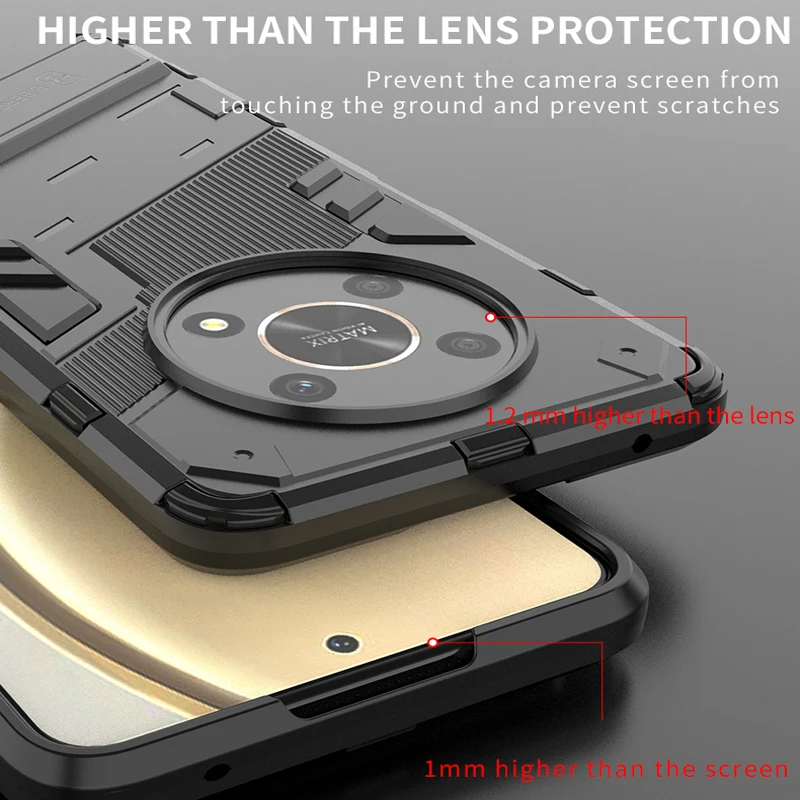 Funda para Honor 90 Pro X6 X6S X8 X9A X9B 70 Magic 5 6 Lite Magic6 funda con soporte armadura trasera para Huawei P60 Pro - imagen 4