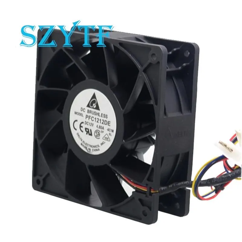 Ventilador de refrigeración de 4 cables para Delta, 12V, 12038, 4.8A, PFC1212DE, 120mm, volumen de viento súper grande, rodamiento de bolas doble, violento - imagen 3