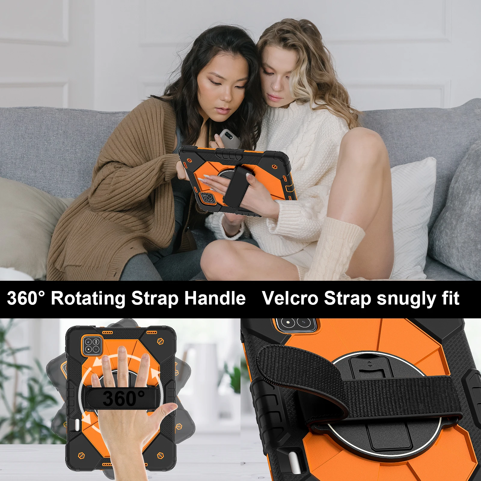 Funda Universal con soporte para Xiaomi Pad 7 Pro oficial, 2024, 11,2 pulgadas, cubierta resistente giratoria 360 con ranura para bolígrafo, correa para el hombro - imagen 3