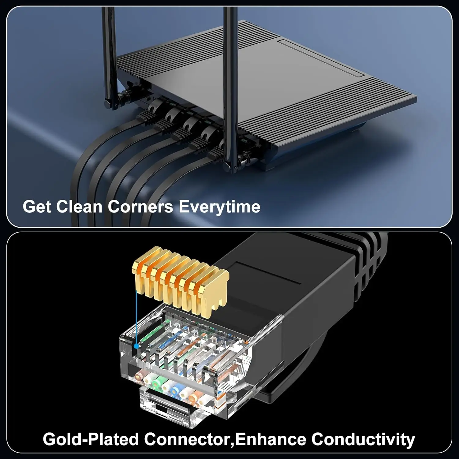 Cable Ethernet CYANMI Cat 6, 10 Gbps para exteriores e interiores compatible con redes Cat6a Cat5 Cat5 para juegos, Xbox, PS4, módem, enrutador - imagen 5