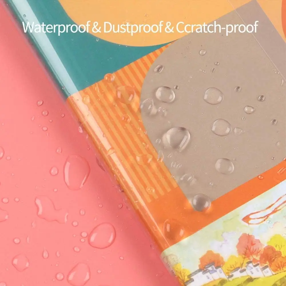 Funda de libro de plástico transparente impermeable 22K/16K/A4, funda protectora para cuaderno, cubierta de libro para escuela, oficina, suministros para envolver cuaderno - imagen 3