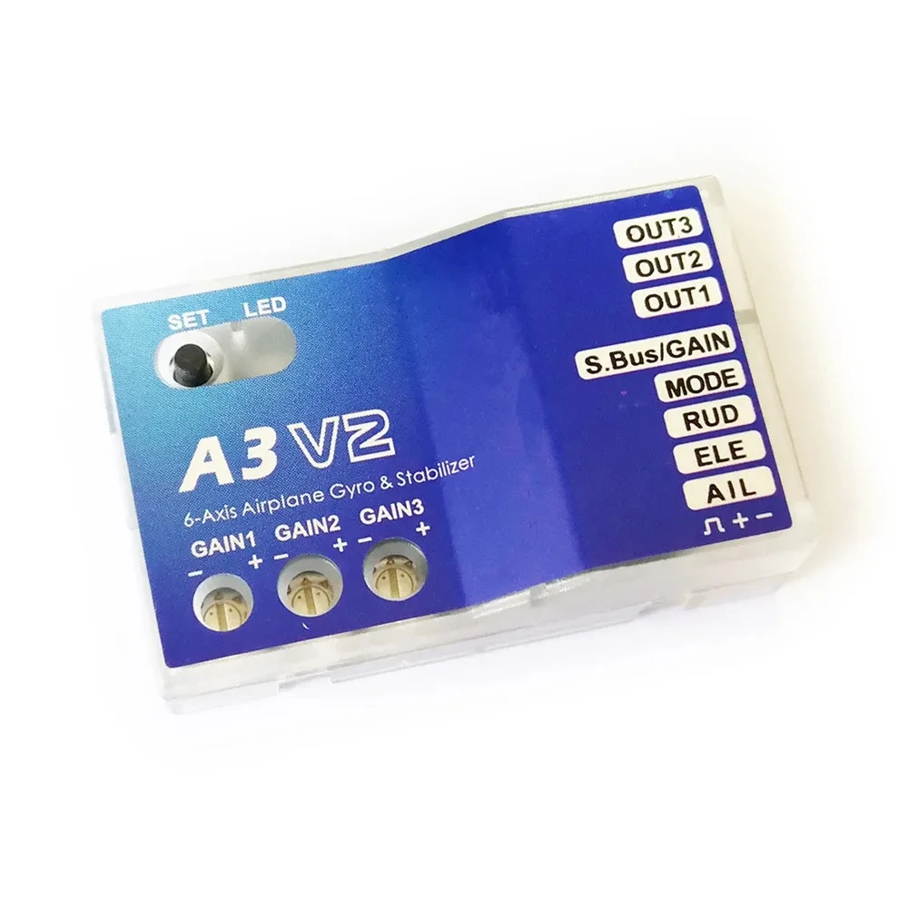 Estabilizador de controlador de vuelo de avión Gyro A3 V2 de 3 ejes de alta calidad para avión RC helicóptero de ala fija - imagen 2
