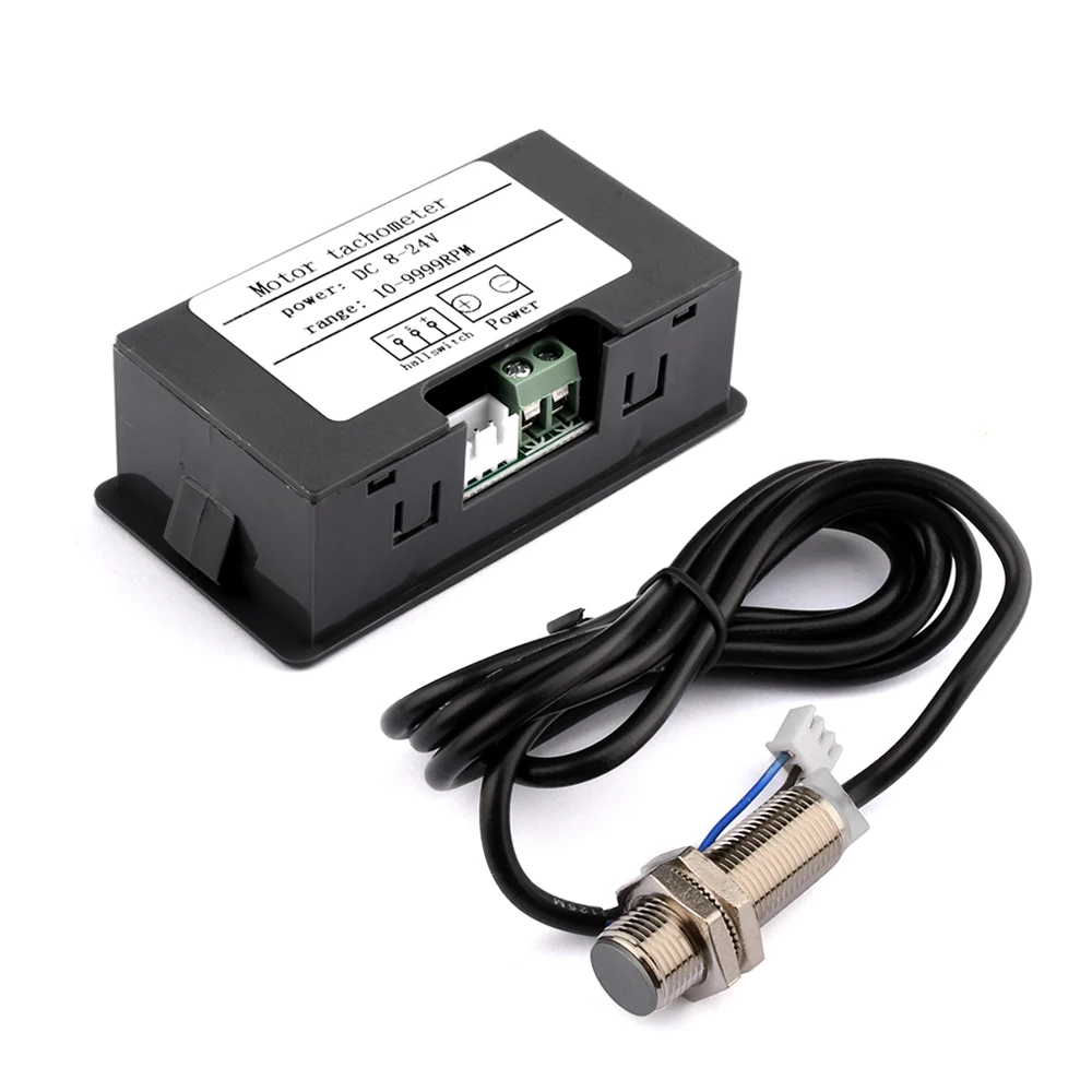 Velocímetro Digital de alta precisión DC 8-24V Sensor Hall 10 - 9999RPM tacómetro CC 0,56 pulgadas pantalla Digital LED de 4 bits Mete - imagen 4