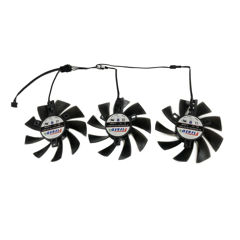 Ventilador de refrigeración para tarjetas de vídeo, Enfriador de GPU VGA, para DATALAND RX 6900 16G X,para DATALAND 6800 16G X,para DATALAND 6750 12G X,para DATALAND 6700 XT 12G-X, FDC10U12S9-C, 3 unidades por juego - imagen 2