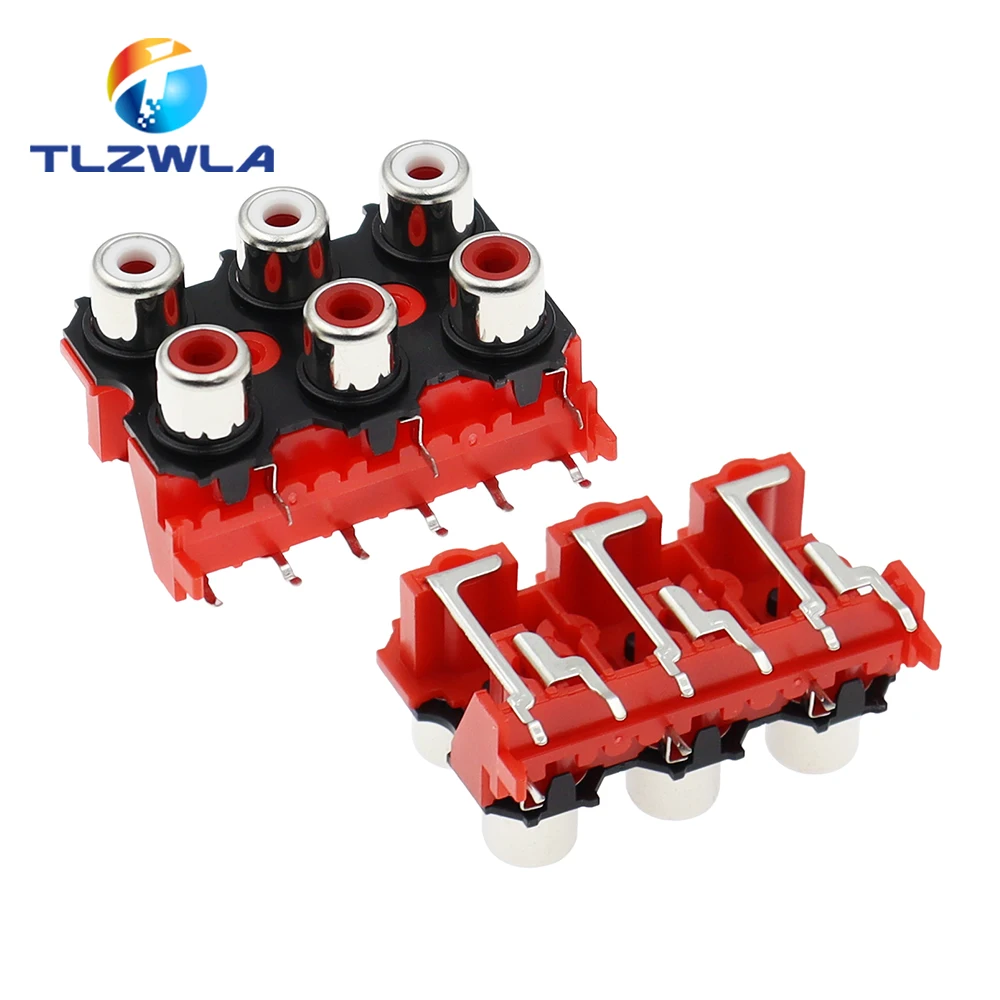 2 uds nuevo 2P 4P 6P 8P RCA hembra Audio Video enchufe AV conector AV2-8.4-13 piezas PCB rojas - imagen 3
