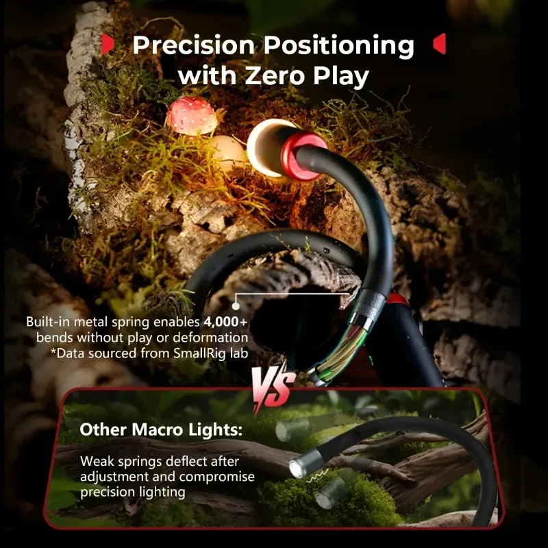 SmallRig RM-03 Macro fotografía luz LED 3W brazo luz resistente a la intemperie ángulo de iluminación ajustable para joyería insectos flor 5480 - imagen 3