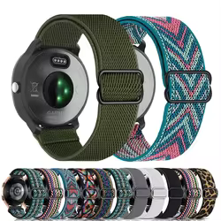 Correa de nailon de 20mm y 22mm para reloj Garmin Vivoactive 4 3 HR Venu 2 SQ Forerunner 645, pulsera elástica Fenix 6 5 Pro