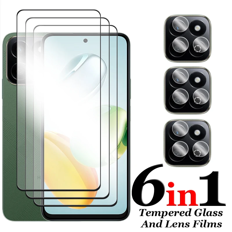 6 en 1 para Honor X7c 4G vidrio para Honor X7c vidrio templado 2.5D cubierta completa pegamento Protector de pantalla para Honor X7c 4G película de lente - imagen 2