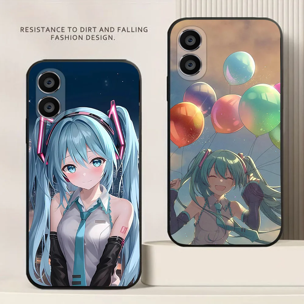 BD-32 Hatsune Mikus funda negra para OPPO A80 A60 A40 A38 A57 A78 A96 A77 A17 A18 Find X3 Neo Lite Pro - imagen 4