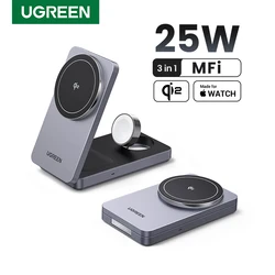 Soporte Cargador Inalámbrico Qi2 UGREEN para iPhone y Apple Watch