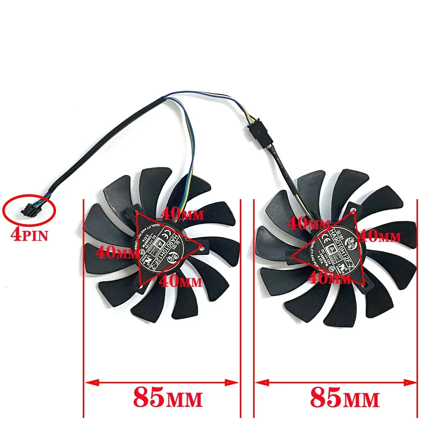 Adecuado para MSI GTX 1060 OC 6G GTX 960 P106-100 P106 GTX1060 GTX960 tarjeta gráfica 85mm HA9010H12F-Z 4 PIN P106-100 ventilador GPU - imagen 2
