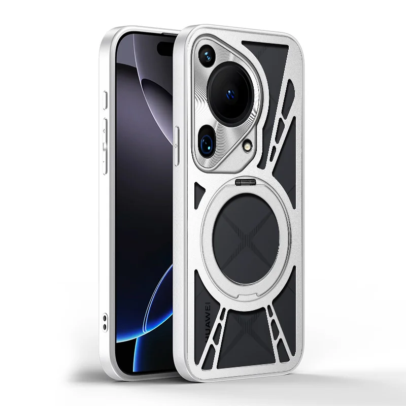 Funda de teléfono Magsafe de Metal magnético para Huawei Pura 50 60 70 Pro 70 marco de TPU de refrigeración Ultra hueco cubierta protectora a prueba de golpes