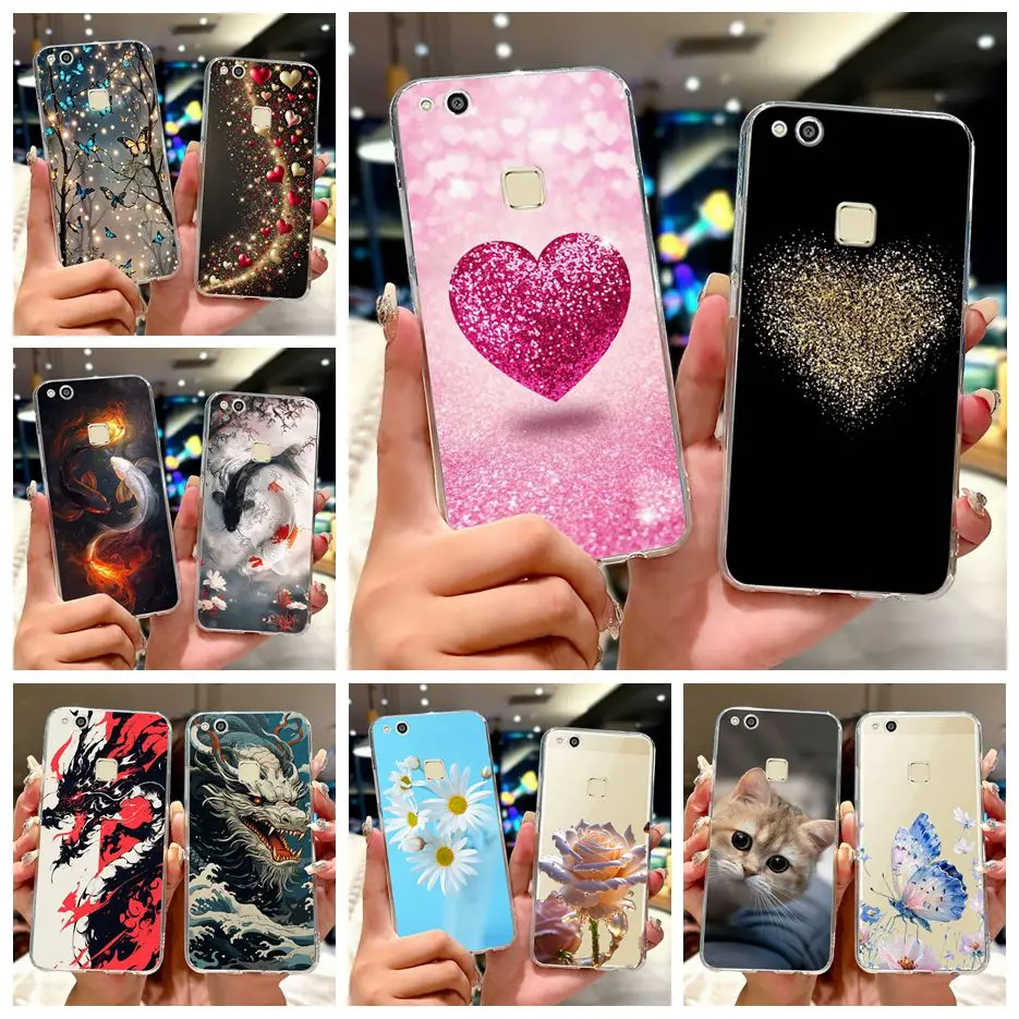 Para Huawei P10 Lite funda WAS-LX1 WAS-LX2 WAS-LX3 lindo amor corazón pintado funda de teléfono para Huawei P10 Lite P10Lite funda suave