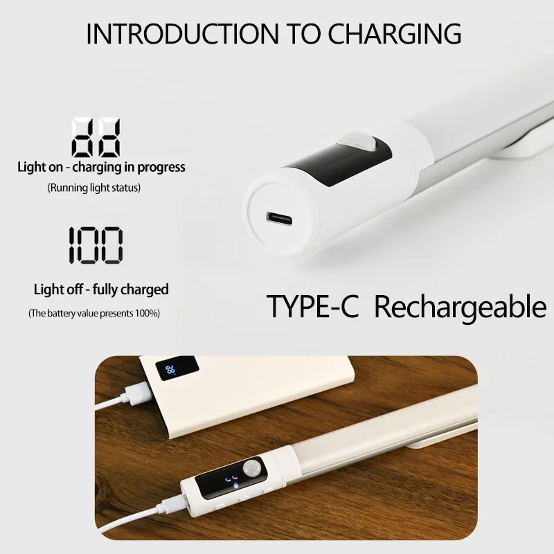 Luz nocturna con Sensor de movimiento, luces recargables USB tipo C, luces de gabinete para cocina, control remoto, pantalla Digital LED - imagen 5