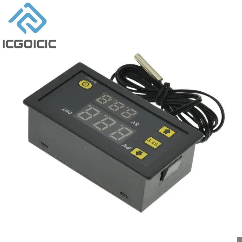 W3230 12V 24V AC110-220V línea de sonda 20A Control de temperatura Digital pantalla LED termostato con instrumento de Control de calor/refrigeración - imagen 5