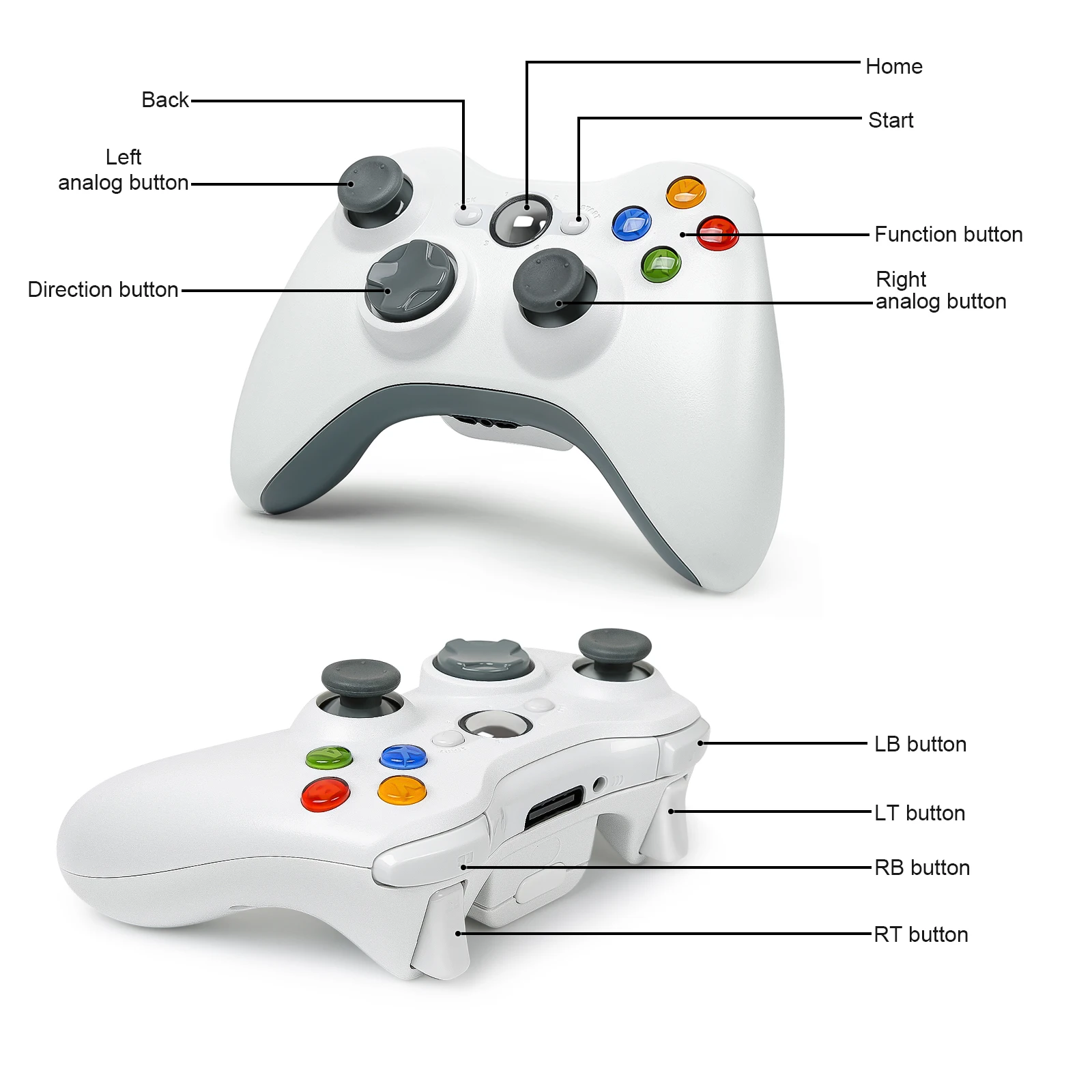 Mando inalámbrico para Xbox 360, Joystick con vibración para Consola Microsoft PC, Compatible con Windows 7, 8 y 10 - imagen 5
