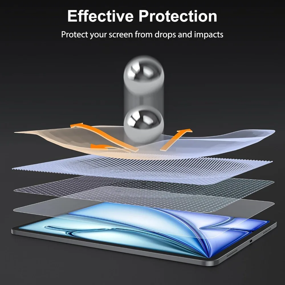 Vidrio templado fácil de instalar para iPad (A16) 11th/Air11/Air13 2025 HD Protector de pantalla transparente eliminación de polvo cajas de pasta de ajuste rápido - imagen 4