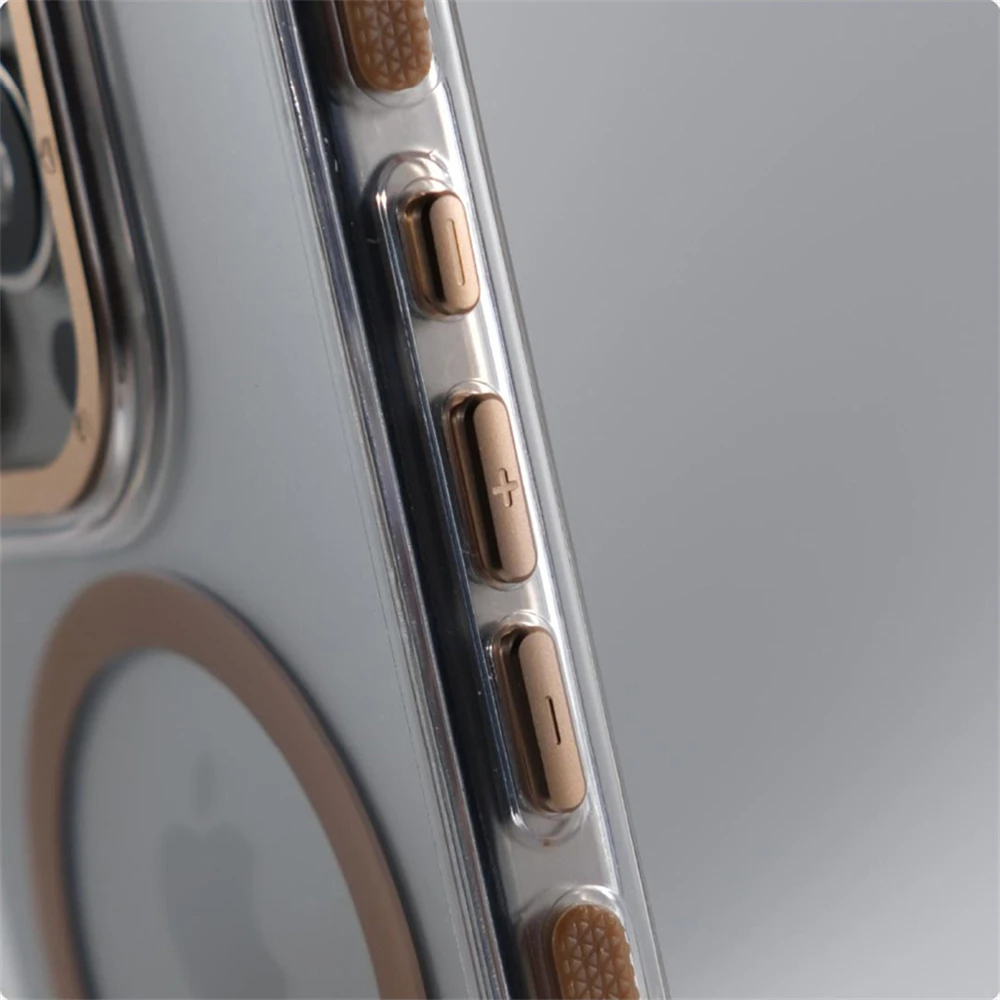 Luxury Transparent Magnetic Bumper Case For iPhone 17 Air 16 Pro Max 15 14 13 12 For Magsafe Wireless Charg Non-Slip Clear Cover - imagen 5