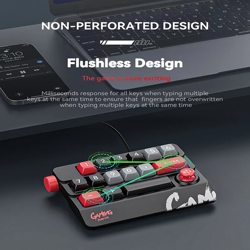 Teclado mecánico con Joystick portátil, tecla intercambiable en caliente, USB-C, retroiluminación RGB, teclado para juegos programable con cable para escritorio - imagen 4