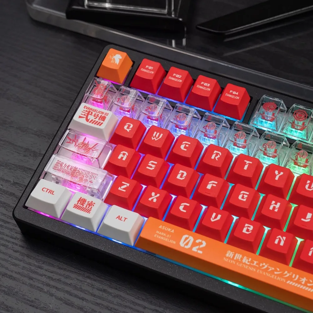 Teclas transparentes de doble Color, 46/142 teclas, altura de cereza, sublimación PBT/PC para teclado mecánico 61 68 75 87 104 108 - imagen 3