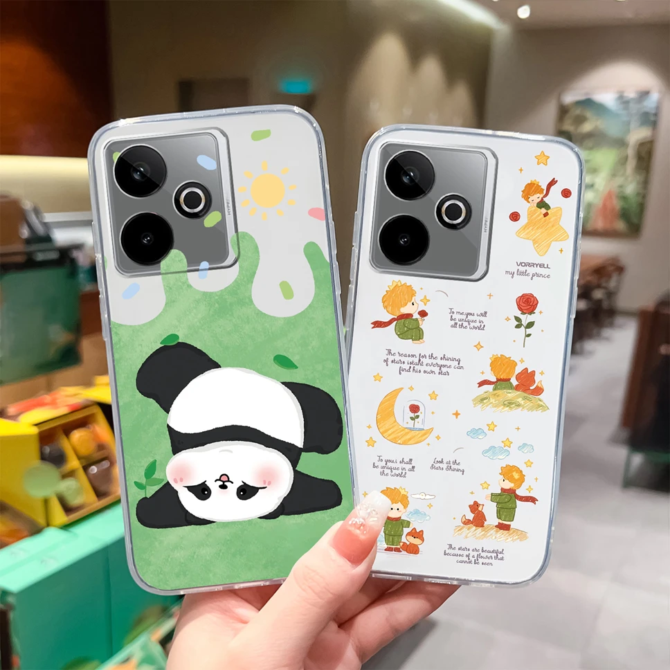 Para Realme GT 7 7T funda de teléfono encantadores patrones de animales de dibujos animados suave transparente TPU funda protectora de silicona para RealmeGT7 GT7T parachoques - imagen 5