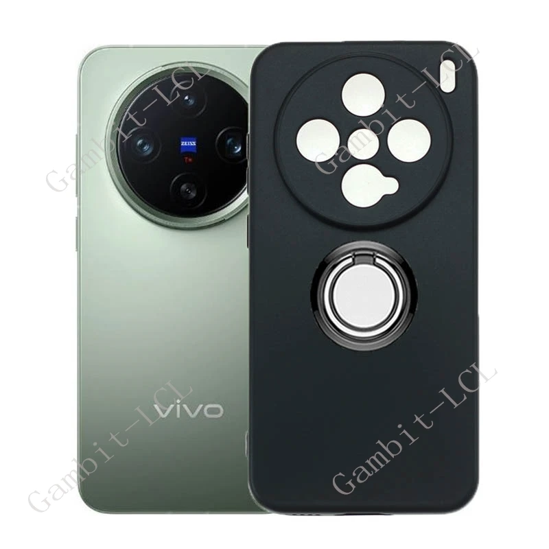 Para Vivo X100 Ultra X100 X100s Pro X200 Pro Mini X100Pro soporte de anillo trasero funda de teléfono suave TPU Original cubierta a prueba de golpes - imagen 2