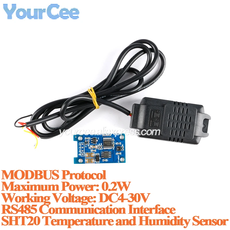 Módulo Sensor transmisor de temperatura y humedad SHT20 RS485, monitoreo de protocolo Modbus Rtu Industrial Digital de alta precisión