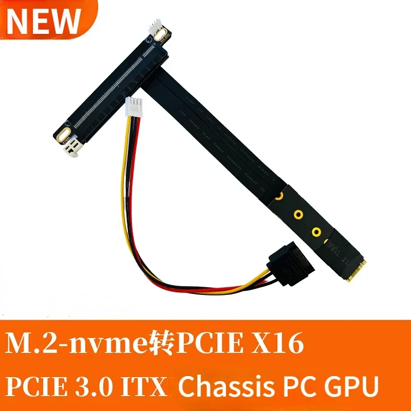 32Gbps M.2 NVMe to PCIE x16 3.0 Graphics GPU Adapter Cable M.2 M Key-M SSD GEN3 Jumper for ITX Reverse GPU Mainboard M2 Extender - imagen 3