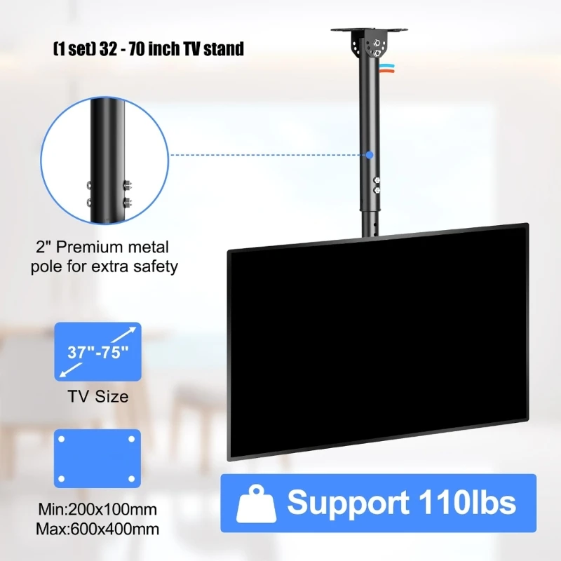 Soporte montaje en pared Universal para para pantallas 32 a 70 pulgadas, construcción Metal resistente, rotación