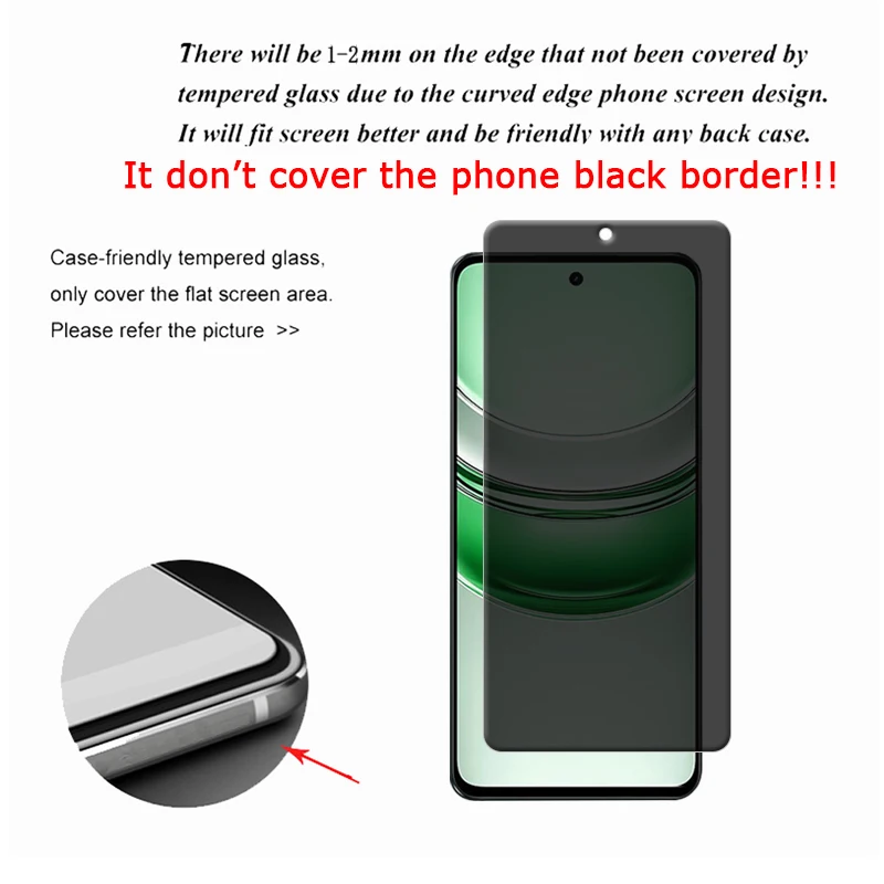 4/3/2/1 Uds para Realme C71 vidrio OPPO Realme C71 vidrio templado 9H Protector de pantalla antiespía de privacidad Realme C71 C 71 - imagen 3