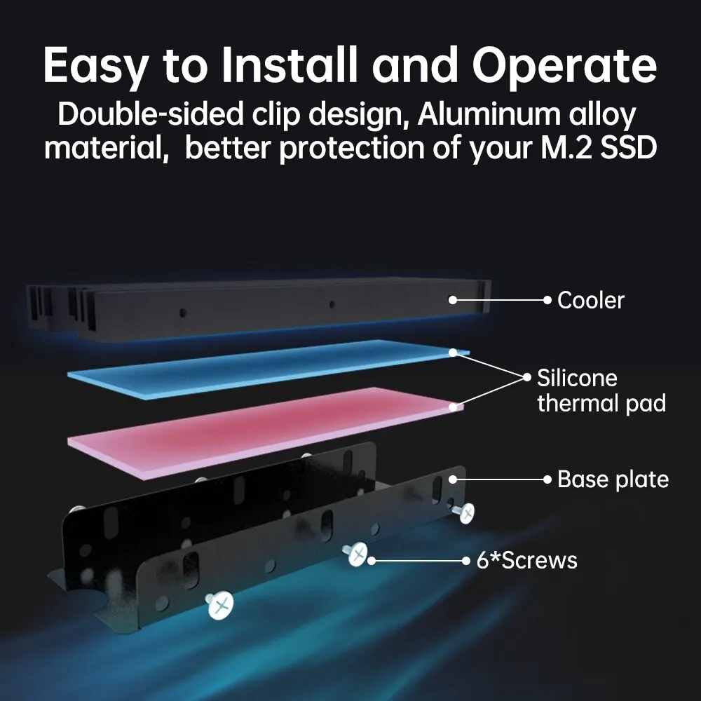 JEYI M.2 2280 Disipador SSD NVMe para PS5 y PC, Doble Cara - imagen 5