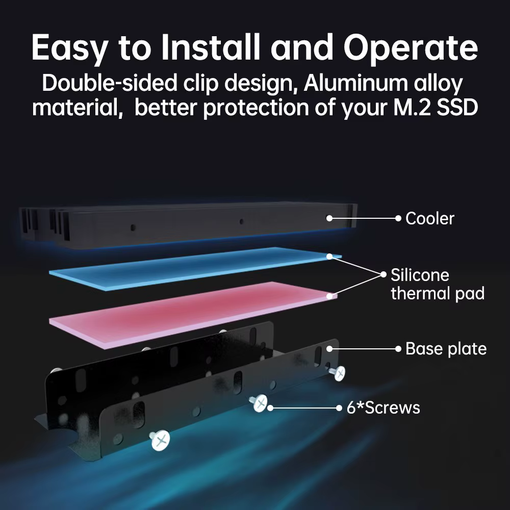 JEYI M.2 2280 Disipador SSD NVMe para PS5 y PC, Doble Cara - imagen 5