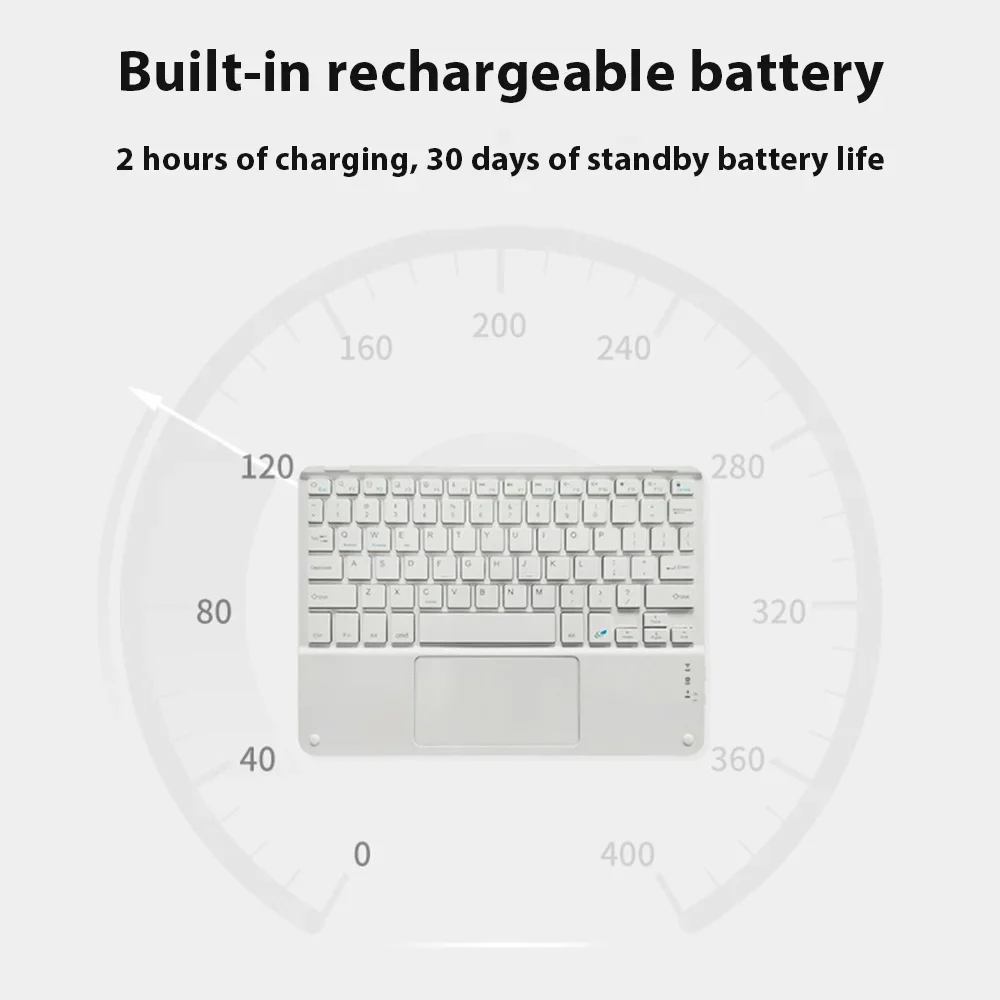 Teclado inalámbrico silencioso con Touchpad para IPad, Mouse Universal con Bluetooth para Xiaomi, Samsung, Huawei, Android, IOS, Windows - imagen 3